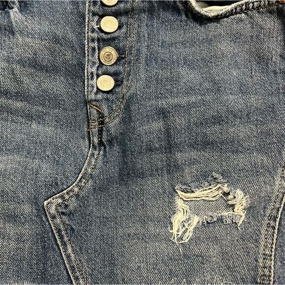 Free People We The Free Harvey
Distressed Blue Denim Jean Mini Skirt 26 - Picture 7 of 14